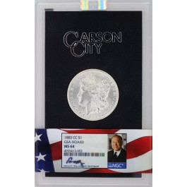 1883 CC Carson City $1 Silver Morgan Dollar NGC MS64 GSA Hoard Moy Signature