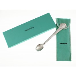 Tiffany & Co Spain Sterling Silver Baseball Glove Ball Baby Feeding Spoon 6" NIB