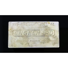 Vintage Engelhard 8th Series C or P Serial Prefix 100 oz .999+ Fine Silver Bar 