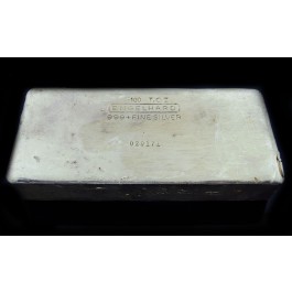 Vintage Engelhard 100 oz 999+ Fine Silver Bar Cast Finish <1,500 Minted