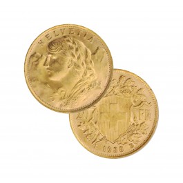 Random Year 1901-1949 Swiss Helvetia Vreneli 20 Francs .1867 oz Gold Coin BU