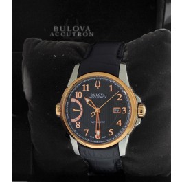 Bulova Accutron Calibrator 65B148 43mm Two Tone Steel Black Dial Automatic Watch