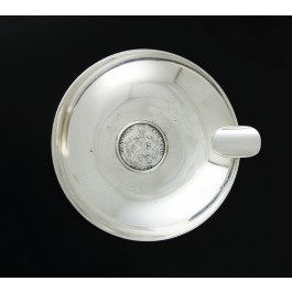 Vintage Tezler .800 Silver Switzerland Republic of Geneva 21 SOLS Coin Ashtray