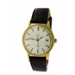 Vintage 1971 Omega Geneve # 166098 Cal 1480 35mm YGF Steel Date Automatic Watch