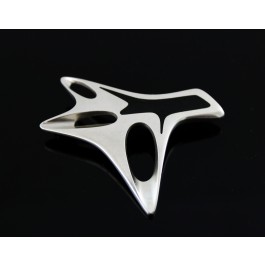 Georg Jensen Henning Koppel Denmark #323 Sterling Silver Black Enamel Brooch Pin