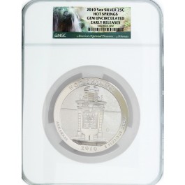 2010 Hot Springs America The Beautiful ATB 5 oz Silver NGC Gem UNC Early Release