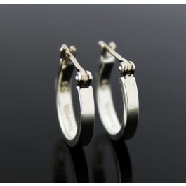 Tiffany & Co Paloma Picasso 14k White Gold Sterling Silver Huggie Hoop Earrings