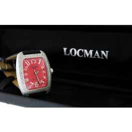 Locman Italy 488 32mm x 43mm Aluminum Tonneau Diamond Quartz Watch NOT WORKING