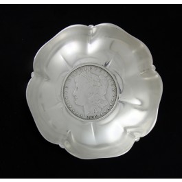 Tiffany & Co Lotus #22955 Sterling Silver Morgan Dollar Savings Bank Of NY Dish