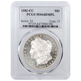 1882 CC Carson City $1 Morgan Silver Dollar PCGS MS64 DMPL Uncirculated Coin