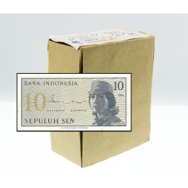 1964 Indonesia 10 Sen P-92 Bank Note 1000 Pieces Uncirculated Full Brick 