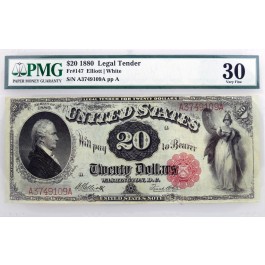 Series Of 1880 $20 Legal Tender United States Note Fr#147 PMG VF30