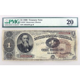 Series Of 1890 $1 Treasury Note Large Brown Seal Fr#347 VF20