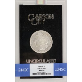 1884 CC Carson City $1 Morgan Silver Dollar NGC MS65+ GSA Hoard Uncirculated