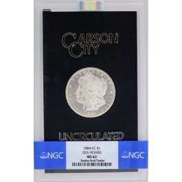 1884 CC Carson City $1 Morgan Silver Dollar NGC MS63 GSA Hoard Uncirculated Coin