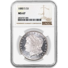 1880 S $1 Morgan Silver Dollar NGC MS67 Gem Uncirculated Coin