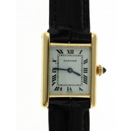 Vintage Cartier 20.5mm x 28mm 18K Yellow Gold Mechanical Tank Watch