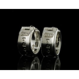 Vintage 1997 Tiffany & Co 1837 925 Sterling Silver Huggie Hoop Earrings