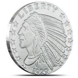 Lot of Five 1/10 oz 999 Fine Silver Incuse Indian