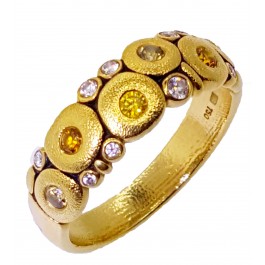 Alex Sepkus 18k Gold and Colored Diamond Candy Ring VIDEO