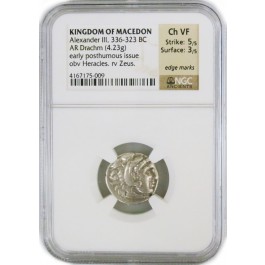 Kingdom Of Macedon Alexander III 336-323 BC AR Drachm NGC Ch VF