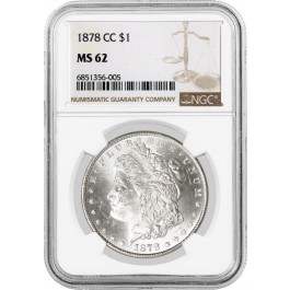 1878 CC Carson City $1 Morgan Silver Dollar NGC MS62 Uncirculated Key Date Coin