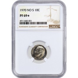 1970 10C NO S Proof Roosevelt Dime NGC PF69 Star 