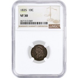1835 10C Capped Bust Dime Silver NGC VF30 Very Fine Circulated Coin