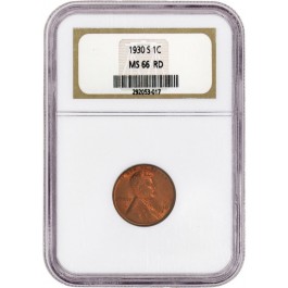 1930 S 1C Lincoln Wheat Cent NGC MS66 RD