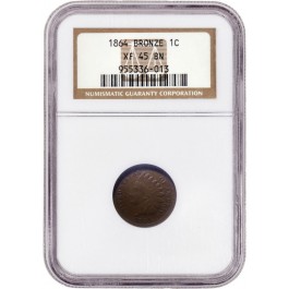 1864 1C Indian Head Cent Bronze NGC XF45 BN