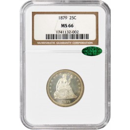 1879 25C Seated Liberty Quarter Silver NGC MS66 CAC Gem Uncirculated Coin