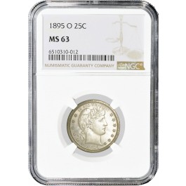 1895 O 25C Barber Quarter Silver NGC MS63 Brilliant Uncirculated Coin