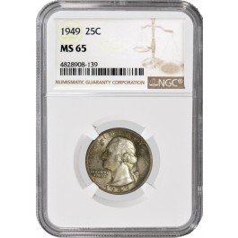 1949 25C Silver Washington Quarter NGC MS65 Uncirculated Coin #139