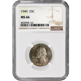 1949 25C Silver Washington Quarter NGC MS66 Uncirculated Coin #142