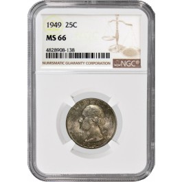 1949 25C Silver Washington Quarter NGC MS66 Uncirculated Coin #138