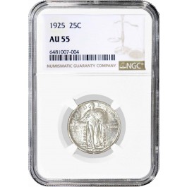 1925 25C Standing Liberty Quarter Silver NGC AU55 About Uncirculated Coin