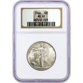 1946 50C Walking Liberty Silver Half Dollar NGC MS65