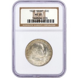 1922 50C Grant Memorial Commemorative Silver Half Dollar NGC MS65