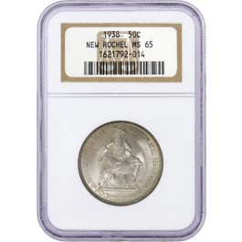 1938 50C New Rochelle Commemorative Silver Half Dollar NGC MS65