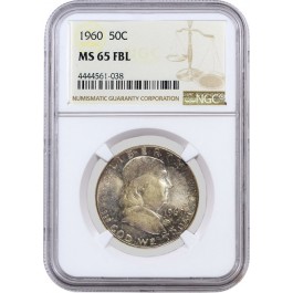 1960 50C Franklin Silver Half Dollar NGC MS65 FBL