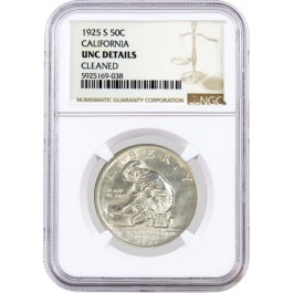 1925 S 50C California Diamond Jubilee Commemorative Half Dollar NGC UNC Details 