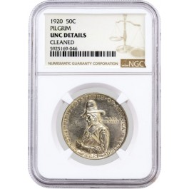 1920 50C Pilgrim Tercentenary Commemorative Silver Half Dollar NGC UNC Details