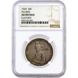 1920 50C Pilgrim Tercentenary Commemorative Silver Half Dollar NGC AU Details