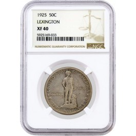 1925 50C Lexington Concord Sesquicentennial Commemorative Half Dollar NGC XF40