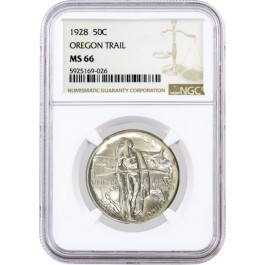 1928 50C Oregon Trail Memorial Commemorative Silver Half Dollar NGC MS66 Coin