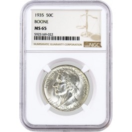 1935 50C Daniel Boone Bicentennial Commemorative Silver Half Dollar NGC MS65