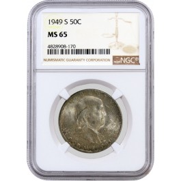 1949 S 50C Franklin Silver Half Dollar NGC MS65 Uncirculated Coin #170