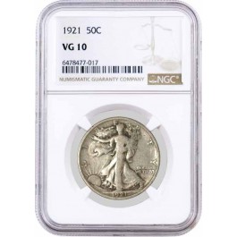 1921 50C Walking Liberty Silver Half Dollar NGC VG10 Circulated Key Date Coin
