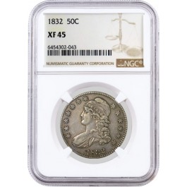 1832 50C SL Capped Bust Silver Half Dollar NGC XF45 Extremely Fine Circulated