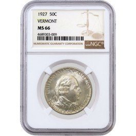 1927 50C Vermont Sesquicentennial Commemorative Silver Half Dollar NGC MS66